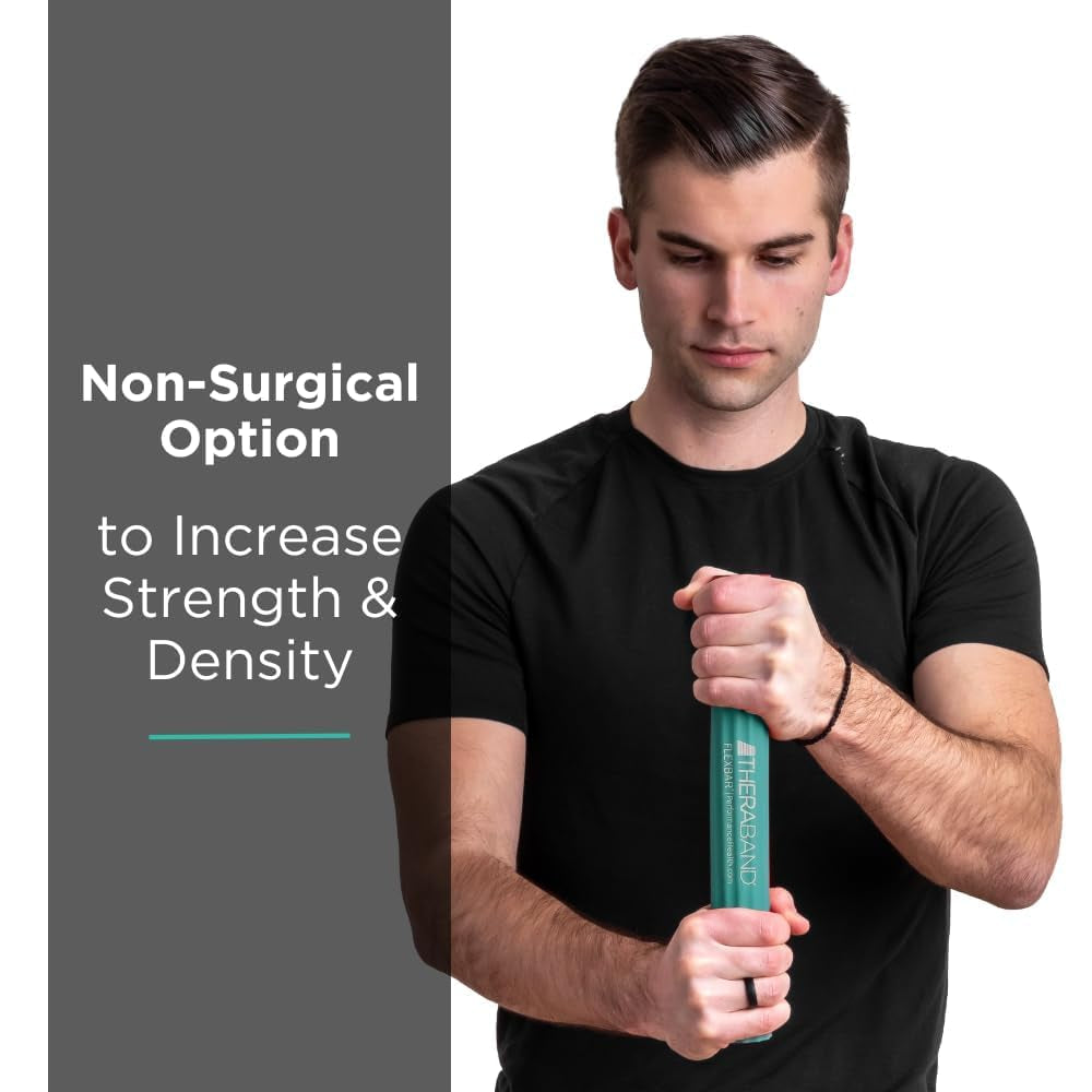 Flexbar, Tennis Elbow Therapy Bar, Relieve Tendonitis Pain & Improve Grip Strength, Resistance Bar for Golfers Elbow & Tendinitis, Green, Medium, Intermediate